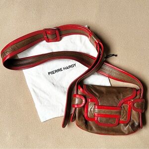 Pierre Hardy Red and Khaki Alpha Mini Bag